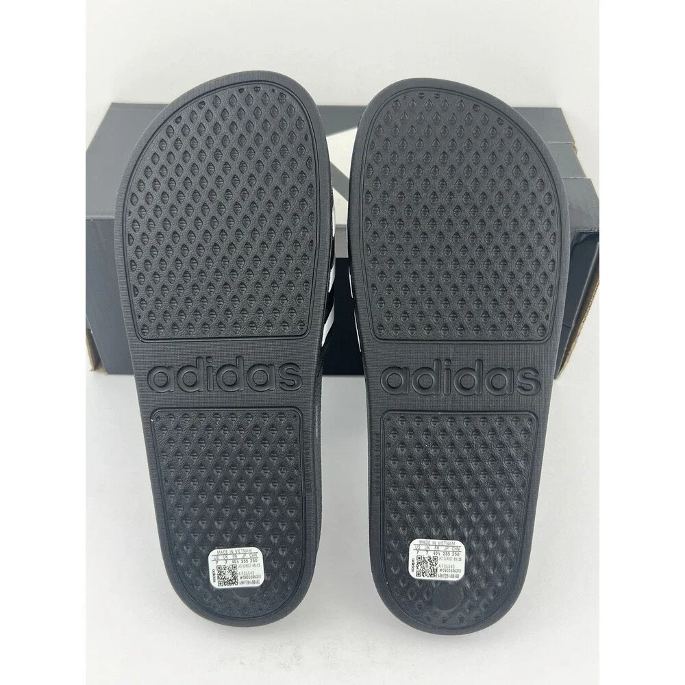 Adidas Adilette Aqua Unisex Slides Black White Stripes Mens 7 Womens 8  F35543